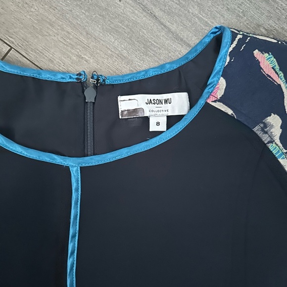 Jason Wu Collective Navy Floral Sheath 8 - Picture 6 of 8